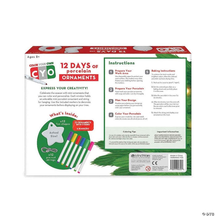 Colour Your Own 12 Days of Ornaments
