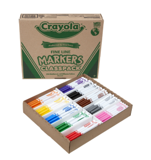 Crayola Non Wash Markers Fine Line Classpack 200 ct