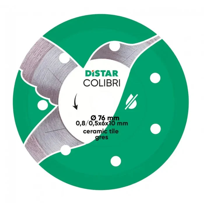 DISCO DIAMANTATO PER CERAMICA DISTAR COLIBRI 76X0,8