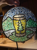 DIY Beer Glass in the Mountains Crushed Glass Suncatcher