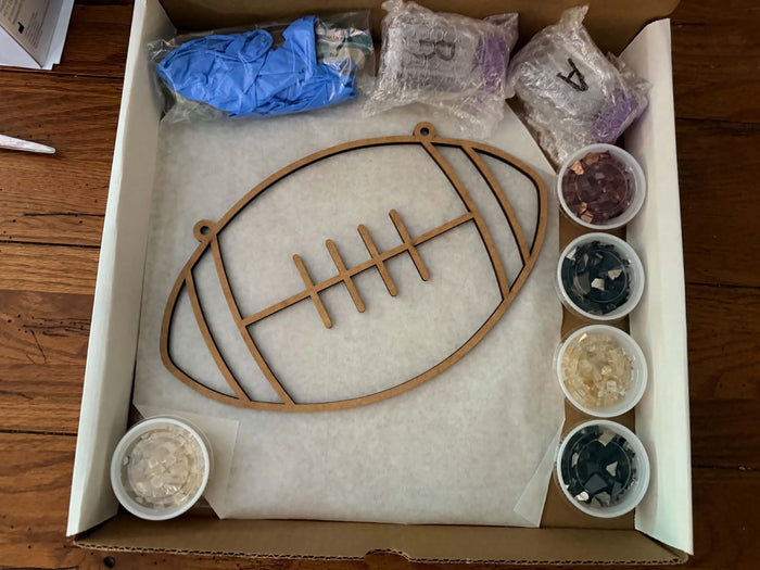 DIY Football Crushed Glass Suncatcher