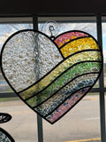 DIY Heart Crushed Glass Suncatcher