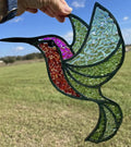 DIY Hummingbird Crushed Glass Suncatcher