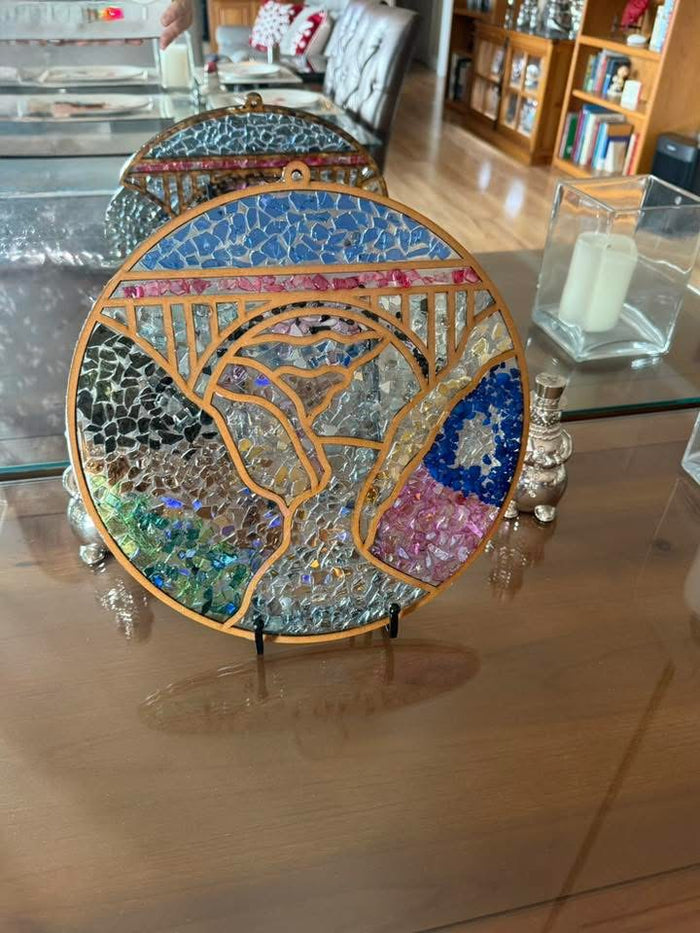 DIY New River Gorge WV Crushed Glass Suncatcher