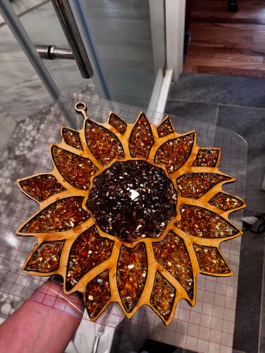 DIY Sunflower Crushed Glass Suncatcher