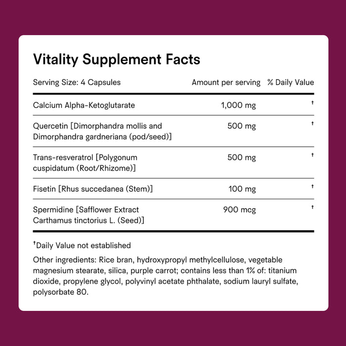 Vitality Supplement Facts