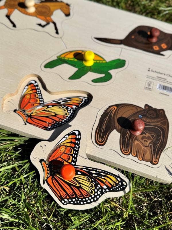 Indigenous Large Peg Puzzle Bear & Friends