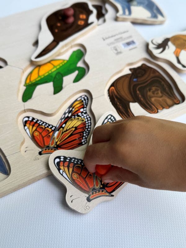 Indigenous Large Peg Puzzle Bear & Friends