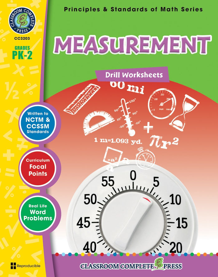 Measurement - Drill Sheets Gr. PK-2 Ebook