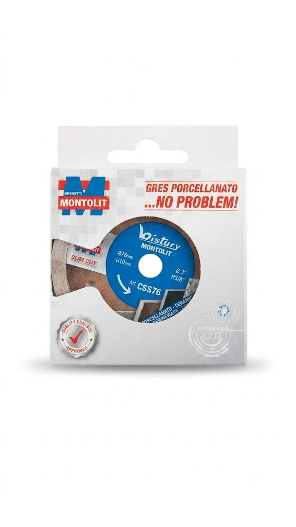 MONTOLIT DISCO DIAMANTATO ULTRASOTTILE SLIM CUT Ø76mm PER MINI SMERIGLIATRICE BREVETTI MONTOLIT