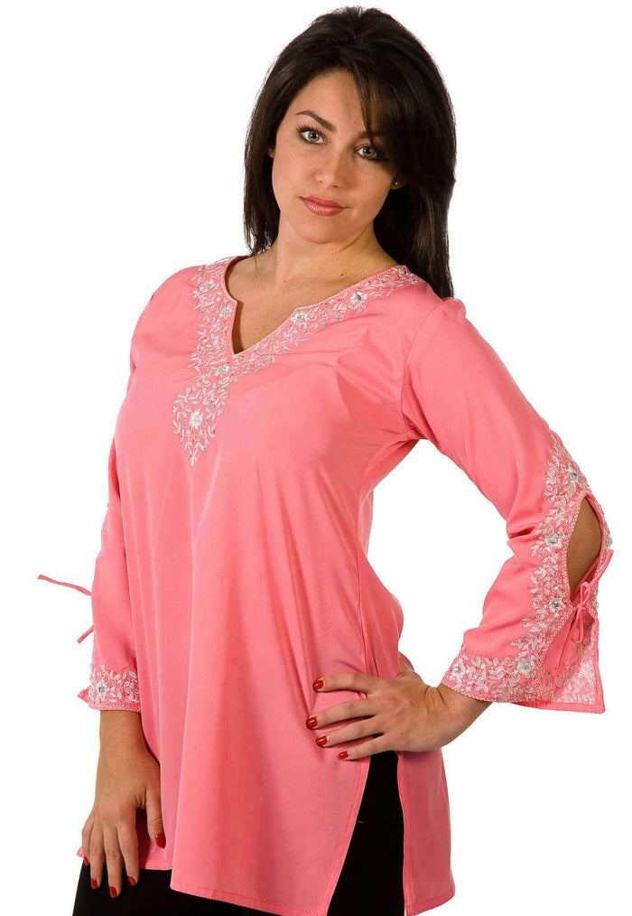 White poly crepe kurti tunic shown draped on a model