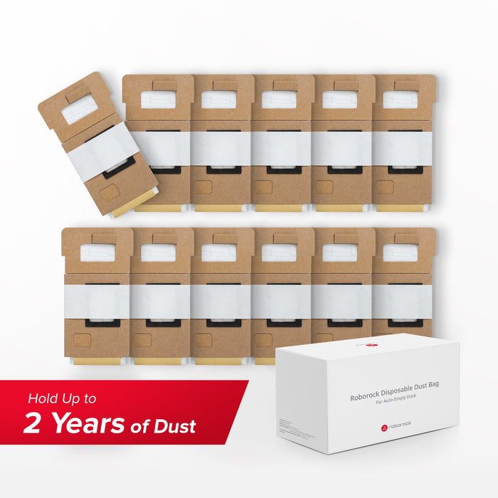 Roborock Dust Bag*12pcs for S7+ and S7 MaxV Plus (Hold Up to 2 Years of Dust)