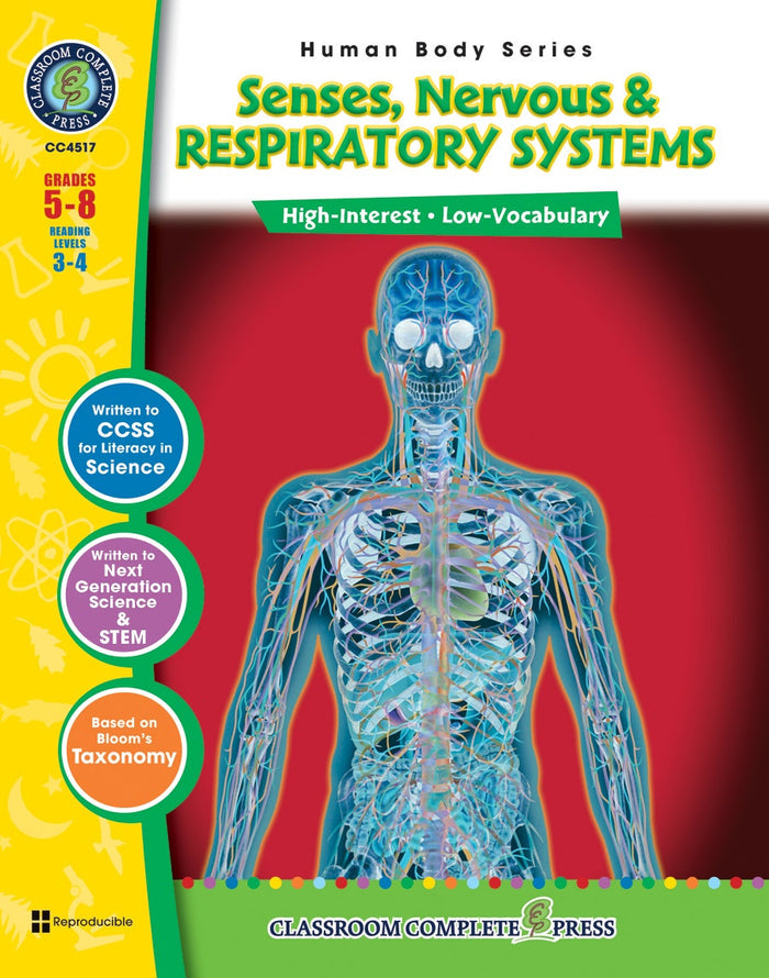 Senses Nervous & Respiratory Systems Gr. 5-8 Ebook