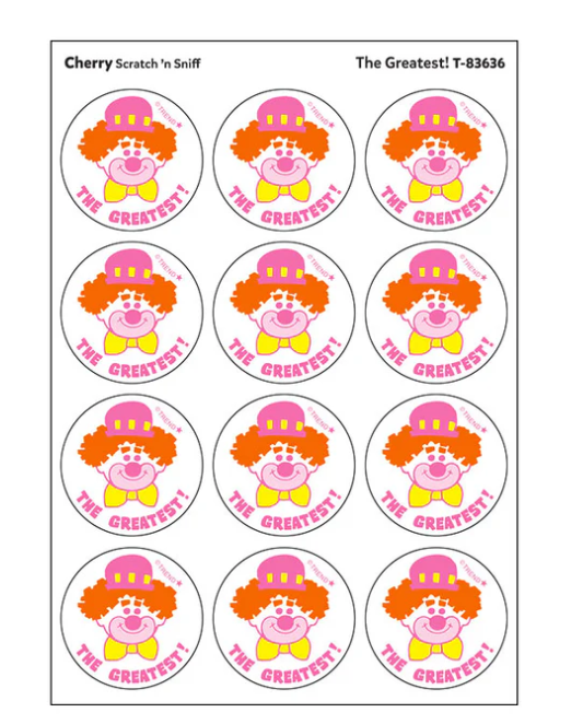 The Greatest Cherry scent Retro Stinky Stickers 24 ct