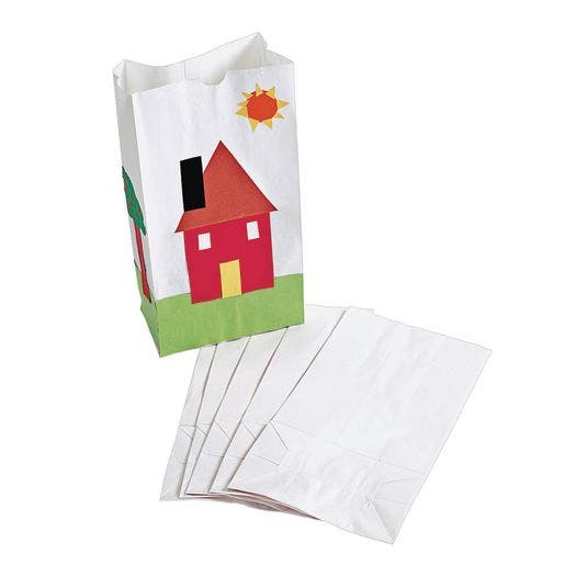 White Craft Bags Set Of 100