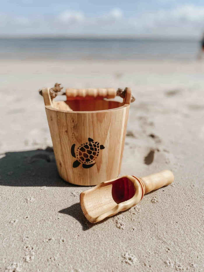 Wooden Sand & Water Bucket & Scoop